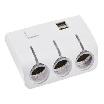 картинка Разветвитель автоприкуривателя - 3гн+ 2 USB 1506A / 1505A от интернет магазина Radiovip