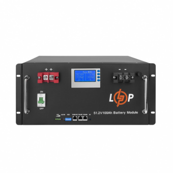 картинка Аккумулятор LP LiFePO4 48V (51,2V) - 100 Ah (5120Wh) (Smart BMS 100A) с LCD RM от интернет магазина Radiovip