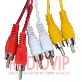 картинка Шнур шт.Скарт- 6RCA, проф., диам.-8мм., 1,5м. от интернет магазина Radiovip