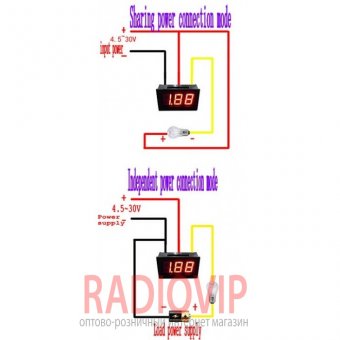 картинка Амперметр XH-B201 DC до 10А (красные цифры) от интернет магазина Radiovip