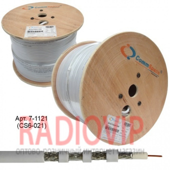 картинка Кабель RG-6 (F660 Quad-Shield), 2фольги+2экр., диам-7,5мм, белый, 305м от интернет магазина Radiovip
