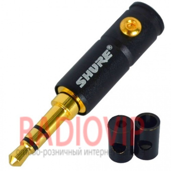 картинка Штекер 3,5мм стерео, Shure, металл. корпус, чёрный от интернет магазина Radiovip