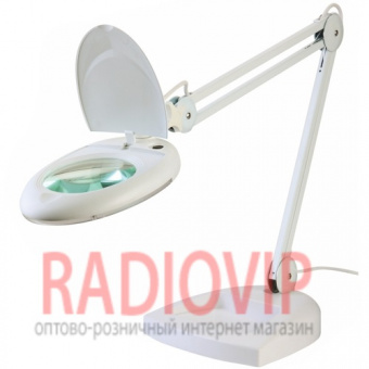 картинка Лупа-лампа с LED посветкой на подставке, круглая, 5-и кр.увелич., диам-130мм ZD140 от интернет магазина Radiovip
