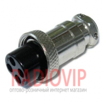 картинка Разъем (F) микрофонный 4-х контакт., под кабель, корпус металл от интернет магазина Radiovip
