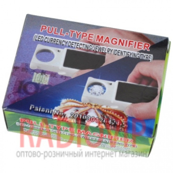 картинка Лупа выдвижная с Led подсв.+ UV, NO.9881А 45Х диам-25мм от интернет магазина Radiovip