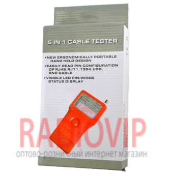 картинка Kабельный тестер мультифункциональный 5 IN 1 (RJ-11, RJ-45, BNC, USB, 1394) от интернет магазина Radiovip