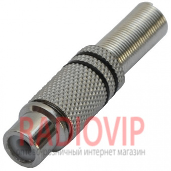 картинка Гнездо RCA металл под шнур с пружиной,диам.- 6,5мм.,чёрное от интернет магазина Radiovip