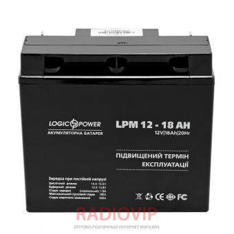 картинка Аккумулятор AGM LPM 12 - 18 AH от интернет магазина Radiovip