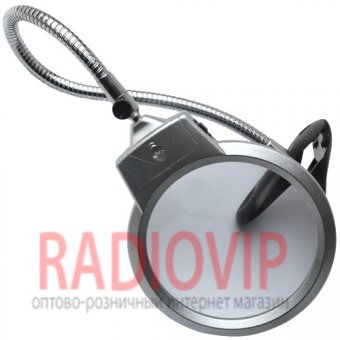 картинка Лупа-лампа с LED подсветкой с прищепкой, круглая, 2.25Х+5Х, диам-107мм+26мм, MG15120-B от интернет магазина Radiovip