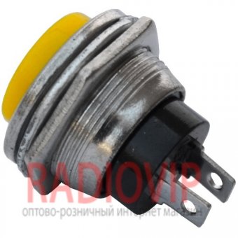 картинка Кнопка большая PBS-26B без фиксации OFF-(ON), 2pin, 2А 250V, жёлтая от интернет магазина Radiovip