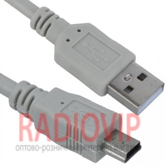 картинка Шнур штекер USB А -штекер mini USB 5pin, 0,1м от интернет магазина Radiovip
