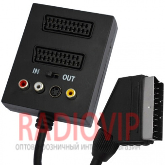 картинка Переходн. шт.Скарт-2гн.Скарт+3гн.RCA+гн.mini din4p.с перекл. со шнуром от интернет магазина Radiovip