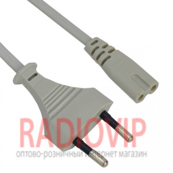 картинка Шнур сетевой 2x0,75мм. серый 1,8м. от интернет магазина Radiovip