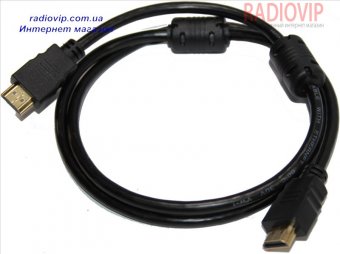 картинка Шнур HDMI (шт.- шт.) Vers.-1,4, диам.-6мм, gold, 2м, чёрный от интернет магазина Radiovip