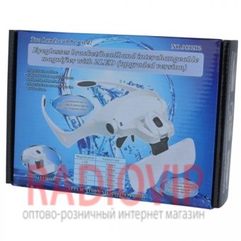 картинка Лупа-очки бинокулярная NO.9892B2 c Led подсветкой, 1Х 1.5X 2X 2.5X 3.5 от интернет магазина Radiovip
