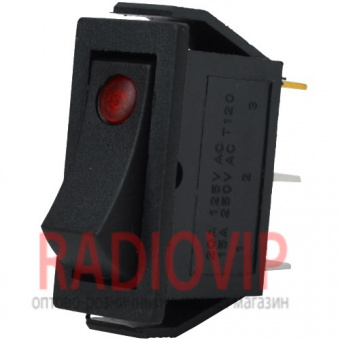 картинка Переключатель узкий с подсв. IRS-101E-1C ON-OFF, 3pin, 15A, 220V, красный от интернет магазина Radiovip