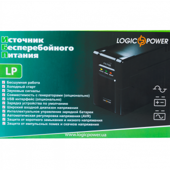 картинка ИБП LogicPower 650VA-P, 2 евророзетки, 5 ступ. AVR, 7.5Ач12В. pl от интернет магазина Radiovip