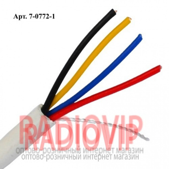 картинка Кабель сигнал. VKcable 4жилы без экрана 4Cх(7х0,22мм) CCA, белый, 100м от интернет магазина Radiovip