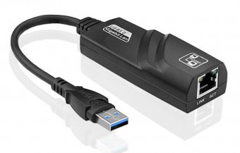 картинка Сетевая карта 3.0 USB - Lan RJ45 черная HY-3001 от интернет магазина Radiovip