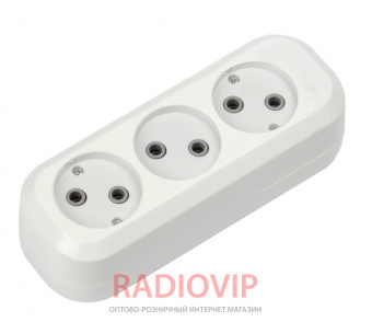 картинка Колодка MERLION MBR-3W, 3 гнезда без заземления от интернет магазина Radiovip
