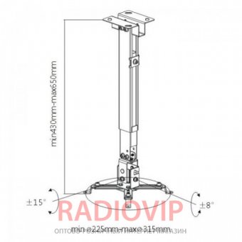 картинка Кронштейн для проекторов Brateck PRB-2G BLACK от интернет магазина Radiovip