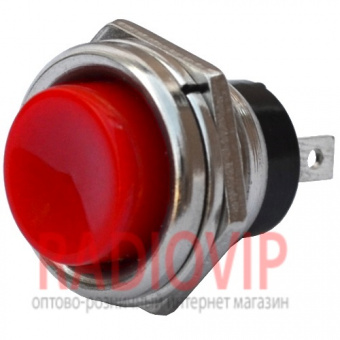 картинка Кнопка большая PBS-26С без фиксации ON-(OFF), 2pin, 2А 250V, красная от интернет магазина Radiovip