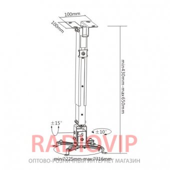 картинка Кронштейн для проекторов Brateck PRB-2 от интернет магазина Radiovip