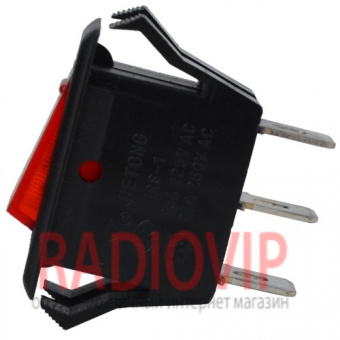 картинка Переключатель узкий с подсв. IRS-1-7A ON-OFF, 3pin, 10A, 220V, красный от интернет магазина Radiovip