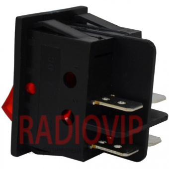 картинка Переключатель с подсветкой IRS-201-3C3 ON-OFF, 4pin, 12V, 35А, красный от интернет магазина Radiovip