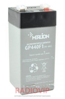 картинка Аккумуляторная батарея MERLION AGM GP44M1 4 V 4 Ah от интернет магазина Radiovip