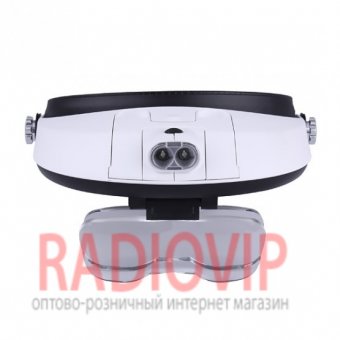 картинка Лупа бинокулярная налобная с LED подсветкой, 1,0Х 1,5Х 2,0X 2,5Х 3,5Х от интернет магазина Radiovip