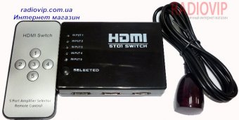 картинка Соединитель HDMI (5гн. - 1гн). HD-SW501S 5x1 HD с пультом от интернет магазина Radiovip