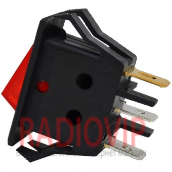 картинка Переключатель узкий с подсв. IRS-1-2A ON-OFF, 3pin, 10A, 220V, красный от интернет магазина Radiovip