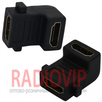картинка Переходник гн.HDMI -гн.HDMI угловой, gold от интернет магазина Radiovip