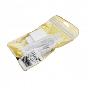 картинка Зарядное устройство LP АС-012 USB 5V 2,4A + кабель USB - Micro USB 1,5м (Белый) от интернет магазина Radiovip