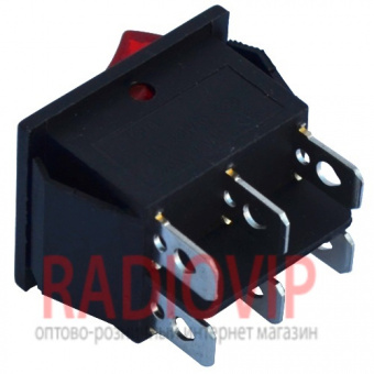 картинка Перекл. клавишн. широкий с подсв. 6pin красный от интернет магазина Radiovip