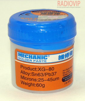 картинка Паяльная паста для BGA Mechanic XG-80 (60g) от интернет магазина Radiovip