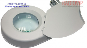 картинка Лупа-лампа с LED подсветкой на струбцине, диопт 5Х, диам-130мм 90LED 7W 8608L от интернет магазина Radiovip
