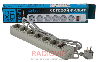 картинка Сетевой фильтр LogicPower LP-X6 3 м 6 розеток Grey от интернет магазина Radiovip