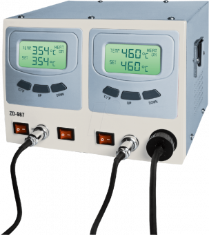картинка Демонтажная станция цифровая Zhongdi ZD-98 отсос припоя, 200W, 160…480°C от интернет магазина Radiovip