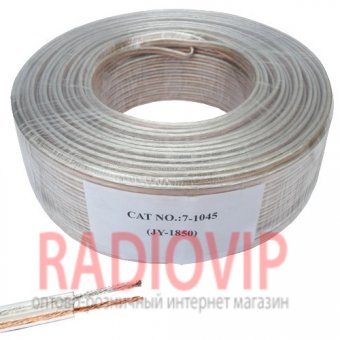 картинка Кабель акуст. 2х1,25кв.мм.(50х0,18мм СU), прозрач., JY-1850, 100м от интернет магазина Radiovip