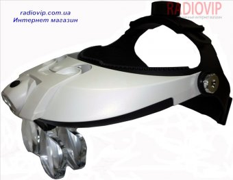 картинка Лупа бинокулярная налобная с LED подсветкой, 1,0Х 1,5Х 2,0X 2,5Х 3,5Х MG 81001-H от интернет магазина Radiovip