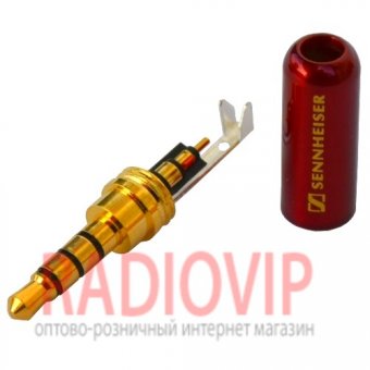 картинка Штекер 3,5мм 4C, Sennheiser, металл. корпус, красный от интернет магазина Radiovip