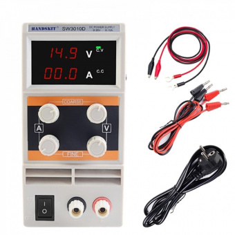 картинка Лабораторный блок питания HandsKit SW-3010D, 30B, 10A от интернет магазина Radiovip