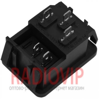 картинка Штекер сетевой 3pin, монтажный, с клавишей, корпус пластик от интернет магазина Radiovip
