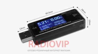 картинка USB тестер KWS-MX16 тока,напряжения,мощности и заряда от интернет магазина Radiovip