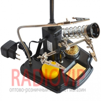 картинка Держатель третья рука ZD-10Y c подсветкой, 3Х 90мм+подст.паял. от интернет магазина Radiovip