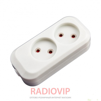 картинка Колодка MERLION MBR-2W, 2 гнезда без заземления от интернет магазина Radiovip
