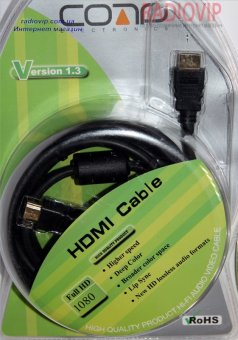 картинка Шнур HDMI (шт.- шт.) диам.-7,3мм с фильтр., в блистере, 5,0м, чёрный от интернет магазина Radiovip