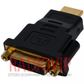 картинка Переходник гн.DVI -шт.HDMI, gold, пластик от интернет магазина Radiovip